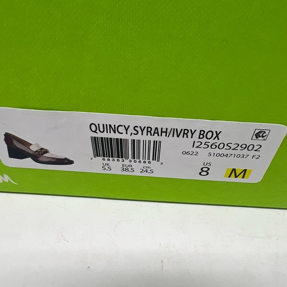 NWB! Sam Edelman Quincy Maroon/Ivory Faux Leather Loafer Pumps In US 8 M - Picture 9 of 9